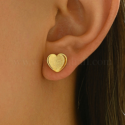 Серьги-гвоздики в форме сердца из нержавеющей стали 201&nbsp;GB5013