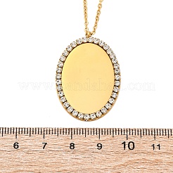 Ожерелья с подвесками из нержавеющей стали 304 с микропаве из кубического циркония для женщин&nbsp;NJEW-Z065-08G-03