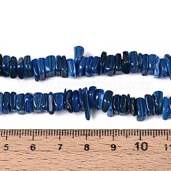 天然淡水シェルビーズ連売り  染め  ナゲット  マリンブルー  6~23x6~7x1.5~4mm  穴：0.7~0.8mm  約158~166個/連  15.16~15.55''（38.5~39.5センチメートル）&nbsp;SHEL-T020-40C