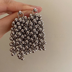 Круглые серьги-гвоздики с кисточками из сплава FS-WG9B377-01