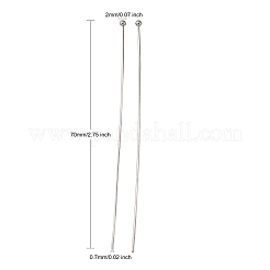 変色しにくい304ステンレススチール製ボールヘッドピン  ステンレス鋼色  70x0.7mm  21ゲージ  ヘッド：2mm&nbsp;LS-STAS-K146-045-0.7x70mm