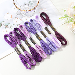 8 моток 8 цвета 6-слойная полиэфирная мулине для вышивания OCOR-CY0002-09E