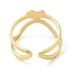 Кольцо-манжета в форме сердца из нержавеющей стали 304 для женщин RJEW-I098-22G