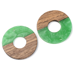Pendentifs en résine opaque et bois de noyer&nbsp;RESI-S389-013A-C03