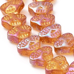 Прозрачные стеклянные бусины гальваническим пряди&nbsp;EGLA-F158-HR01-A