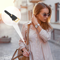 Искусственная кожа и сплав неповрежденные регулируемые роликовые пряжки для сумок FIND-WH0126-162