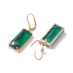 Стеклянная серьга с защелкой EJEW-C077-03KCG-01