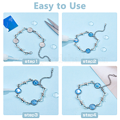 Kits de fabrication de bracelets en acier inoxydable 304 avec dôme vierge à faire soi-même&nbsp;BJEW-DC00009