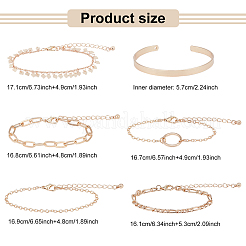 6шт 6 стильных браслета из сплава скрепки&nbsp;BJEW-AN0001-09