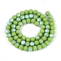 Нити из матовых непрозрачных стеклянных бусин&nbsp;LS-GLAA-T032-P6mm-MBB06