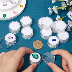 Круглая прозрачная пластиковая коробка для хранения бриллиантов&nbsp;CON-WH20003-01A-02