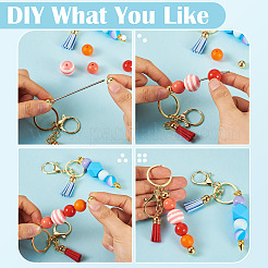 Наборы для самостоятельного изготовления брелоков из сплава и алюминиевого сплава с бусинами DIY-TA0012-43G