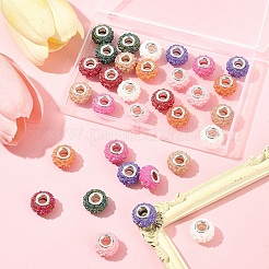 32 шт. 8 цвета AB смоляные розы европейские бусины RESI-FS0002-04