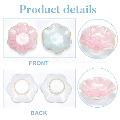 2 plat à bijoux en porcelaine 2 couleurs&nbsp;AJEW-PH0002-77