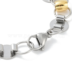 Bracelets à maillons ronds plats en acier inoxydable 201 pour femmes et hommes&nbsp;BJEW-I316-08B