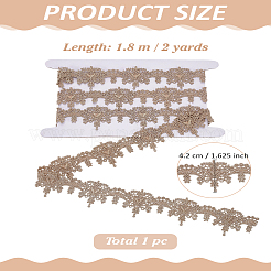 2 ярд ленты из металлической пряжи с цветочной кружевной отделкой&nbsp;OCOR-LP0002-92