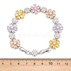 Теннисные браслеты из платиновой латуни с микропаве из кубических цирконий&nbsp;BJEW-B160-10P