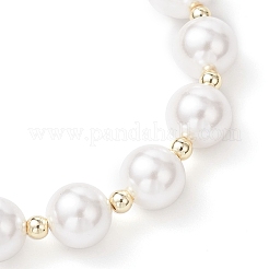 Браслеты из круглых бусин с ракушками и жемчугом для женщин&nbsp;BJEW-JB11998-01
