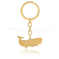 6шт брелок-подвеска из нержавеющей стали в виде кита&nbsp;KEYC-BBC0001-12B