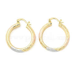 Двухцветные серьги-кольца из латуни&nbsp;LS-EJEW-B117-06D-M