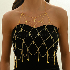 Элегантные железные геометрические сетчатые листочки кисточки нагрудные цепи для ежедневной вечеринки SC9528
