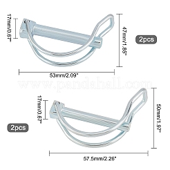 4スタイルカーボンスチールクイックロックリリースピン2個  カプラー安全ピン  トレーラー牽引自転車ベビーカー貨物船ステージレッグヒッチフッククリップ  ステンレス鋼色  2個/スタイル&nbsp;TOOL-GA0001-42P