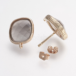 Messing micro pave zirkonia-ohrstecker-Zubehör&nbsp;ZIRC-G123-02C-B