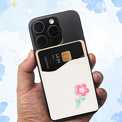 10 шт. 5 цвета pu кожаный держатель для карточек на заднюю панель телефона&nbsp;AJEW-SP0002-96