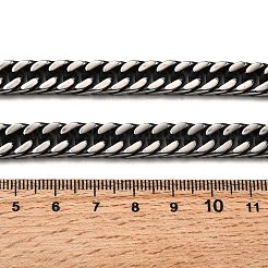 Не тускнеющие мужские ожерелья из нержавеющей стали 304 с бриллиантовой огранкой в виде кубинских звеньев NJEW-L173-002A-P