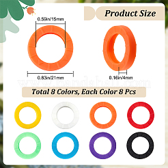 64шт 8-х цветные силиконовые колпачки для клавиш&nbsp;AJEW-GF0008-39