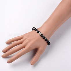 Buddha-Kopf-Edelstein-Perlen Stretch-Armbänder&nbsp;X-BJEW-JB01864-06