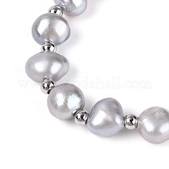 Регулируемые браслеты-слайдеры с жемчугом и латунными бусинами BJEW-T022-15B