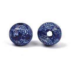 Тема Дня независимости деревянные европейские бусы&nbsp;WOOD-Z005-01C-03