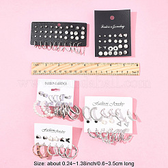 5 комплект из 5-х цветных комплектов серег-колец из сплава EJEW-FS0001-23B