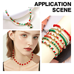 1600 Stück 8 Stile Weihnachtsthema DIY Runde ABS-Kunststoff & Acryl Perlen Zubehörse Kits&nbsp;DIY-AR0004-47