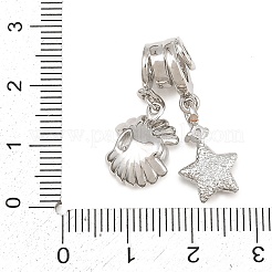 Anhängerperlen aus Messing mit Mikropavé-Fassung und klaren Zirkonia&nbsp;CU-CBAF1EE-08P