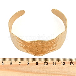 Текстурированные открытые браслеты-манжеты из нержавеющей стали 304 для женщин BJEW-R008-03G