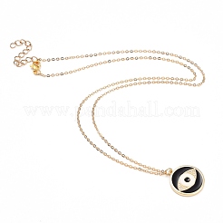 Colliers en laiton avec pendentif avec zircone cubique de micro pave&nbsp;NJEW-JN02934-01