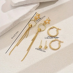 Set di orecchini con nappe a stella in acciaio inossidabile&nbsp;LS-OV1980-2