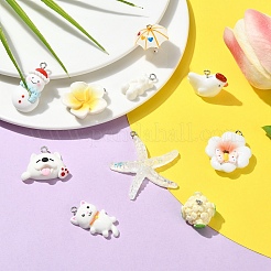 10шт 10 стиля непрозрачные подвески из смолы&nbsp;RESI-YW0005-35