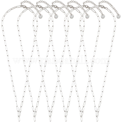 6 шт. ожерелье из нержавеющей стали 304 в виде цепочки-скрепки&nbsp;NJEW-SC0001-57A-P