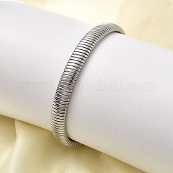 Женские браслеты-манжеты из нержавеющей стали 304 с плоскими цепочками-змейками BJEW-A067-05P