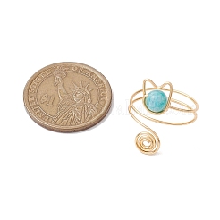 Круглые натуральные перстни с гемиморфитом&nbsp;RJEW-TA00145