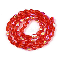 Прозрачные стеклянные бусины гальваническим пряди&nbsp;LS-EGLA-N023-6x8mm-A04