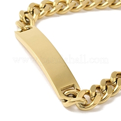 Rechteckiges Damenarmband aus Edelstahl 304 mit Ionenplattierung (IP)&nbsp;BJEW-B101-01G
