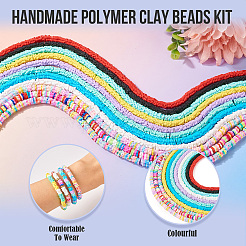 10 нитка 10 цвета бусины из полимерной глины ручной работы&nbsp;CLAY-TA0001-54