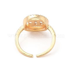 Открытые манжеты из латуни с микропаве кубический цирконий&nbsp;RJEW-R146-04B-G