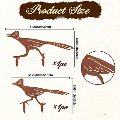 Sculptures d'oiseaux en fer rouillé piquets de jardin&nbsp;AJEW-WH20141-13C