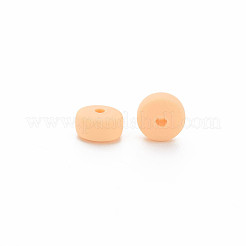手作り樹脂粘土ビーズ連売り  ジュエリー工芸用品のDIY用  フラットラウンド  桃パフ  6~7x3mm  穴：1.5mm  約113~116個/連  15.55インチ〜16.14インチ（39.5~41cm）&nbsp;CLAY-N008-130