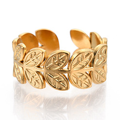 Anillos de puño de hoja de acero inoxidable 304 con recubrimiento iónico (IP)&nbsp;RJEW-N038-110LG